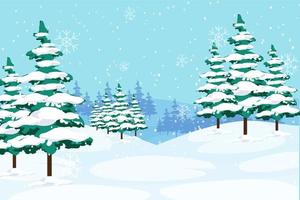 Winter Forest Environment Scenery vector