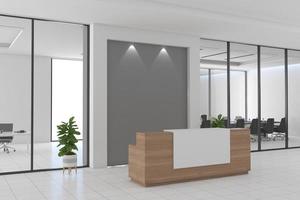 Office Reception Desk Mockup interior design photo