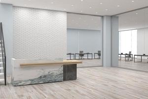 Office Reception Desk Mockup interior design photo