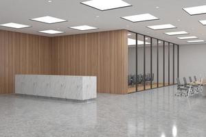 Office Reception Desk Mockup interior design photo