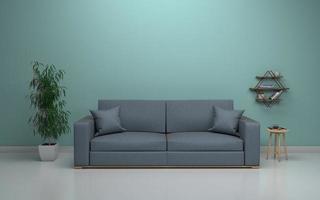 3D Rendered of Interior Modern Living Room with Sofa - Couch and Table Realistic Mockup photo