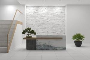 Office Reception Desk Mockup interior design photo