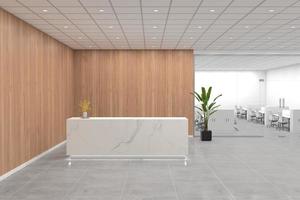 Office Reception Desk Mockup interior design photo