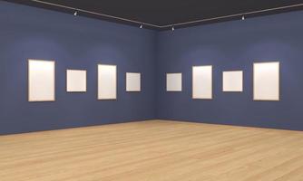 Art Gallery Frames Mockup 3D Illustration and 3D rendering photo