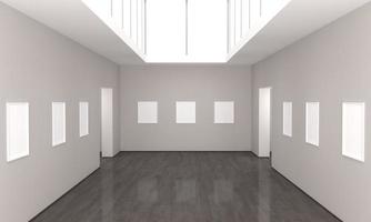 Art Gallery Frames Mockup 3D Illustration and 3D rendering photo