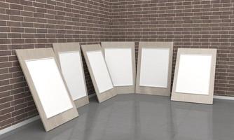 Art Gallery Frames Mockup 3D Illustration and 3D rendering photo