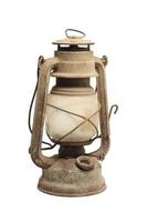 Old kerosene lamp on white photo