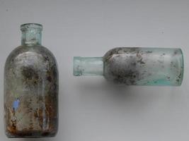 Composition of glass bottles photo