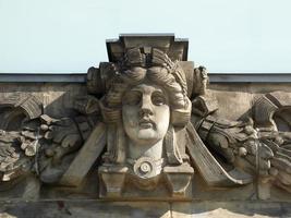 Ancient sculptures decorating the Reichstag Parliament in Berlin photo