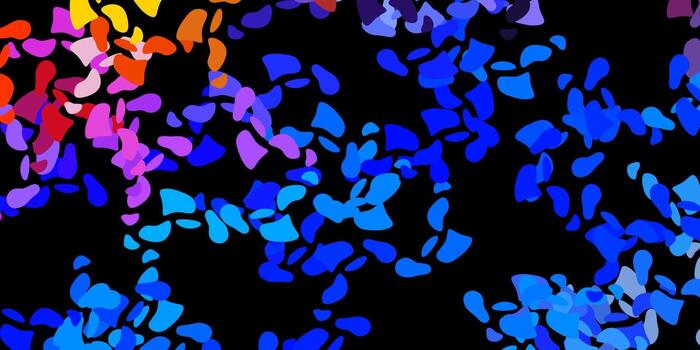 Dark multicolor vector backdrop with chaotic shapes.