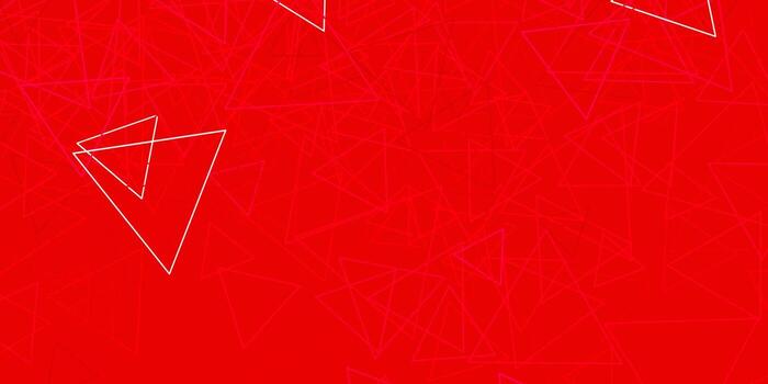 Telón de fondo de vector rosa claro con triángulos, líneas.