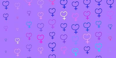 Light Multicolor vector background with woman symbols.