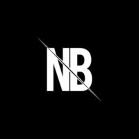 monograma del logotipo de nb con plantilla de diseño de estilo de barra vector