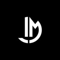 LM monogram logo circle ribbon style design template vector