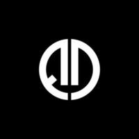 QD monogram logo circle ribbon style design template vector