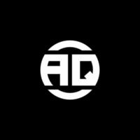 AQ logo monogram isolated on circle element design template vector