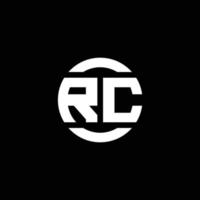 monograma del logotipo de rc aislado en la plantilla de diseño del elemento del círculo vector