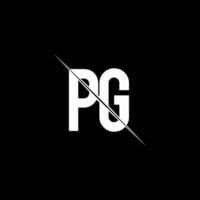 PG logo monogram with slash style design template vector