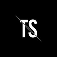 TS logo monogram with slash style design template vector