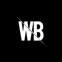 Monograma del logotipo de wb con plantilla de diseño de estilo de barra vector