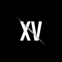 XV logo monogram with slash style design template vector