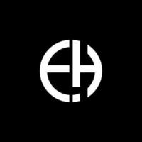 EH monogram logo circle ribbon style design template vector