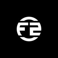 monograma del logotipo de fz aislado en la plantilla de diseño del elemento del círculo vector