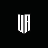 UA logo monogram with emblem style isolated on black background vector