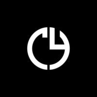 CY monogram logo circle ribbon style design template vector