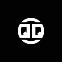 QQ logo monogram isolated on circle element design template vector