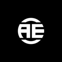 monograma del logotipo de AE aislado en la plantilla de diseño del elemento del círculo vector