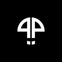 PP monogram logo circle ribbon style design template vector