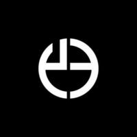 YE monogram logo circle ribbon style design template vector