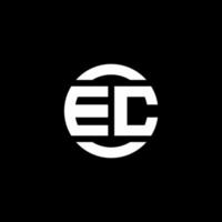 monograma del logotipo de ec aislado en la plantilla de diseño de elemento de círculo vector