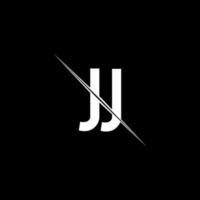 JJ logo monogram with slash style design template vector