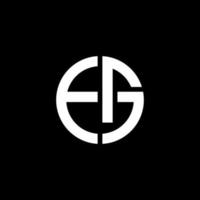 EG monogram logo circle ribbon style design template vector