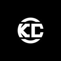 Monograma del logotipo de kc aislado en la plantilla de diseño de elementos circulares vector