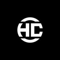 HC logo monogram isolated on circle element design template vector