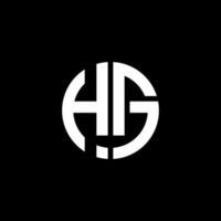 HG monogram logo circle ribbon style design template vector