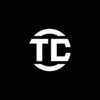 Monograma del logotipo de TC aislado en la plantilla de diseño de elementos circulares vector