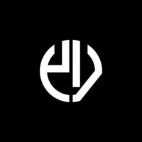 YV monogram logo circle ribbon style design template vector