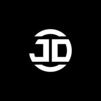 monograma del logotipo de jd aislado en la plantilla de diseño del elemento del círculo vector