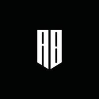 AB logo monogram with emblem style isolated on black background vector