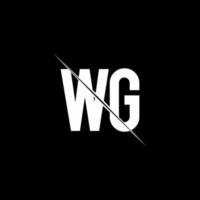 WG logo monogram with slash style design template vector