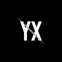 YX logo monogram with slash style design template vector
