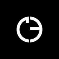 CE monogram logo circle ribbon style design template vector