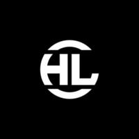 monograma del logotipo de hl aislado en la plantilla de diseño del elemento del círculo vector