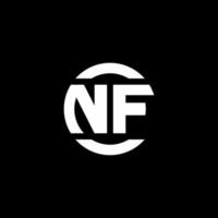 monograma del logotipo de nf aislado en la plantilla de diseño del elemento del círculo vector