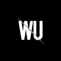 monograma del logotipo de wu con plantilla de diseño de estilo de barra vector
