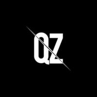 QZ logo monogram with slash style design template vector